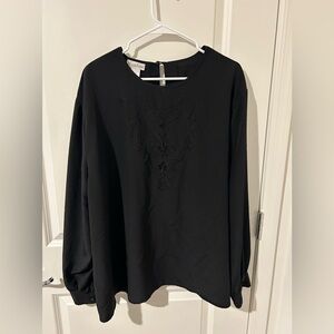 🎉Maggie Barnes Black Embroidered Blouse
